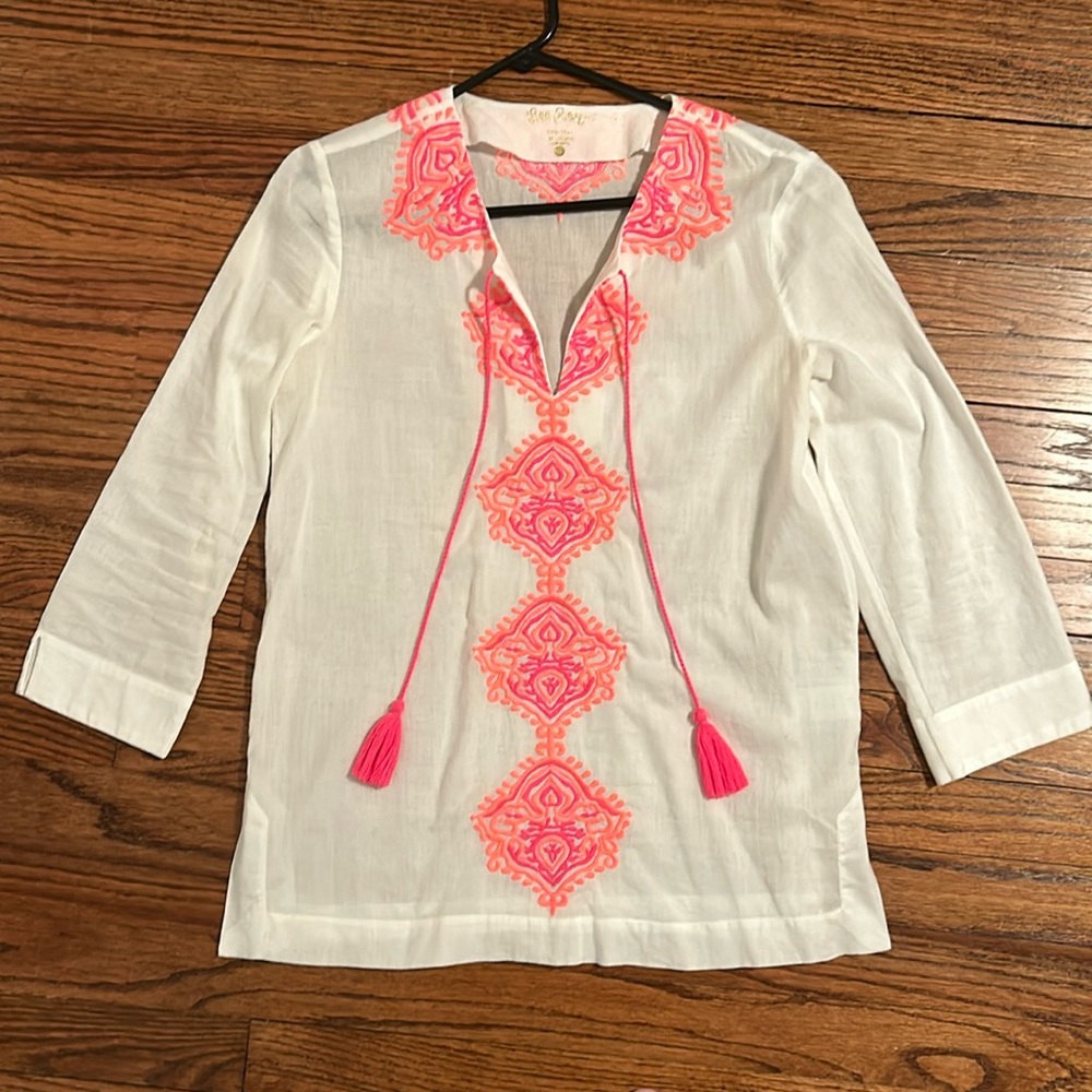 Lilly Pulitzer embroidered tunic, size S